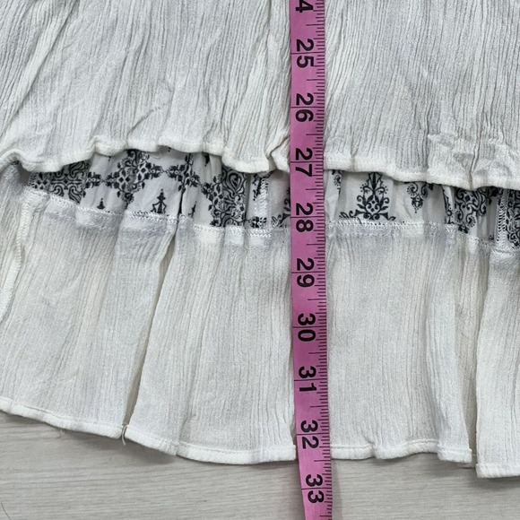 JOHN MARK Tunic Women SMALL Lace Crochet Overlay Floral Black Cream 3/4 Sleeves - Picture 15 of 15